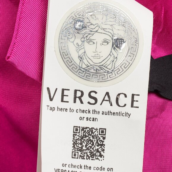 Versace SS20 Fuchsia Satin Safety Pin Detail Blazer - Picture 11 of 14